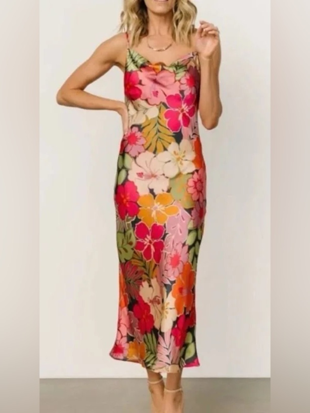 Baltic Born Floral Slip Midi Dress in Multicolor